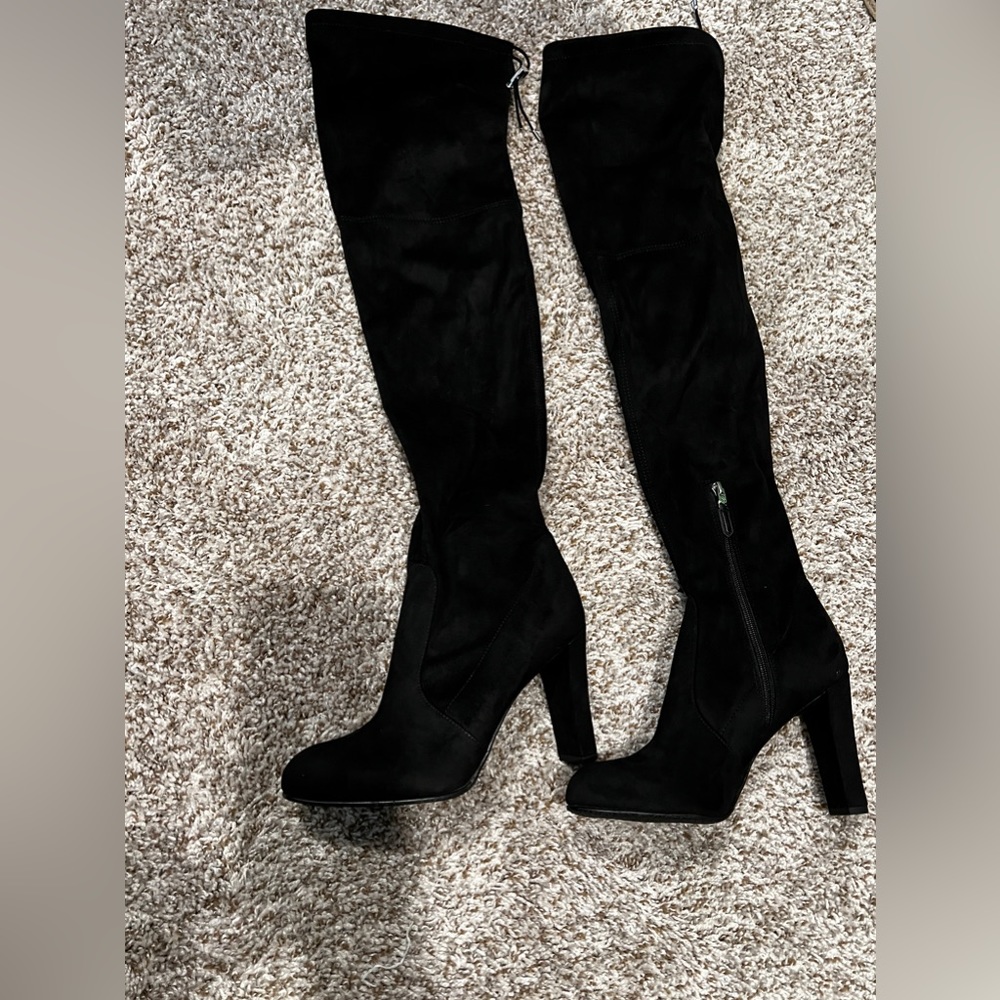 Sam Edelman knee high black suede boots
